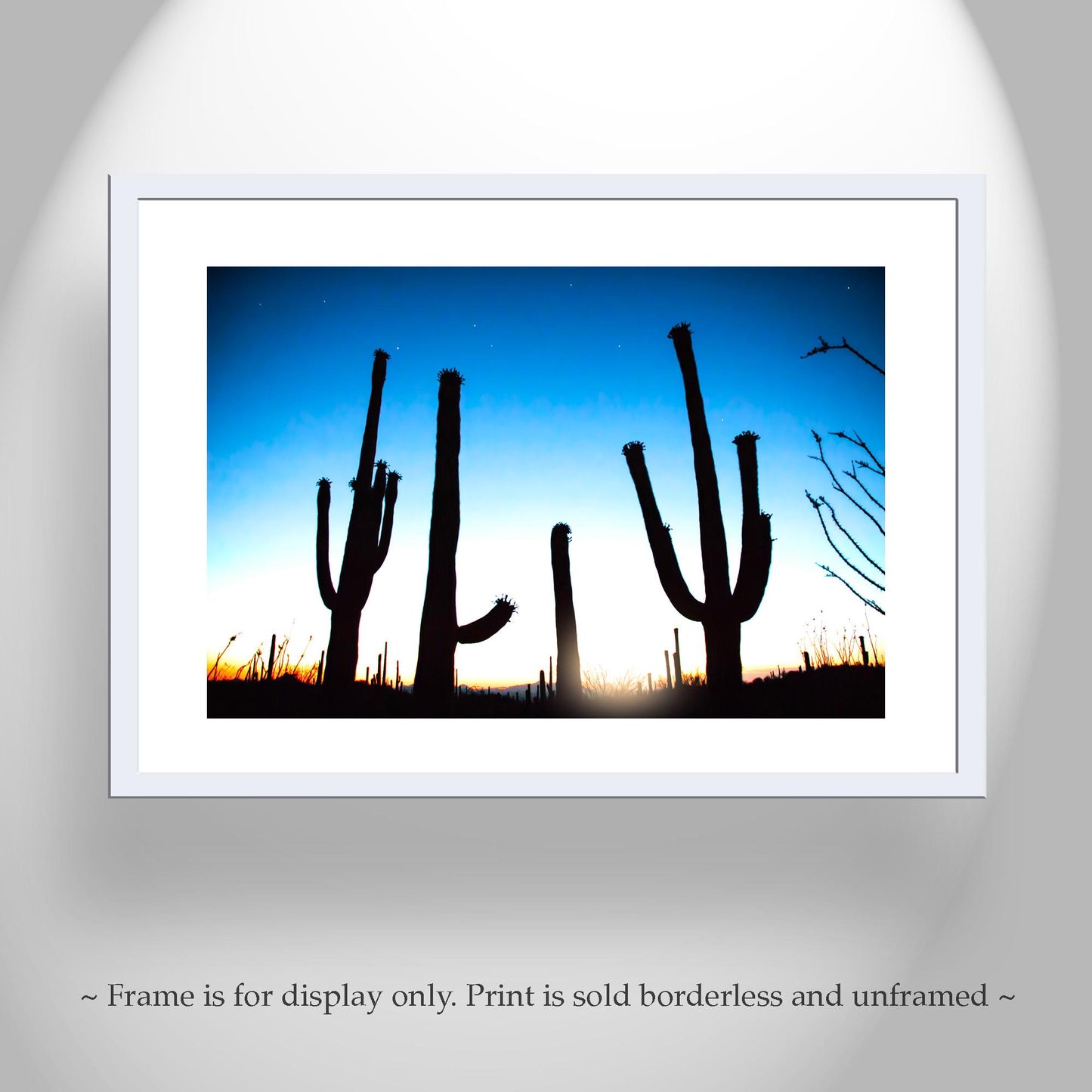 Cactus Sunset Silhouette Print – Arizona Saguaro Desert Wall Art
