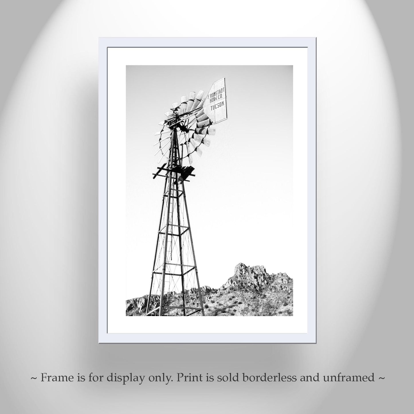 Windmill Art Print – Rustic Tucson Az Landscape Wall Decor