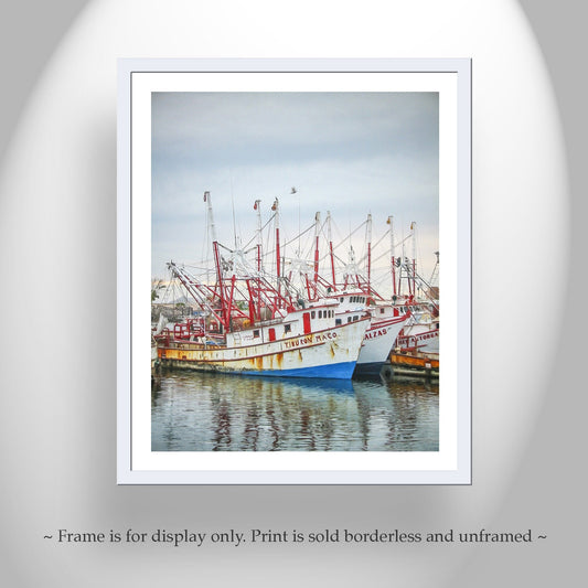 Rocky Point Mexico Print – Vintage Shrimp Boats Wall Art