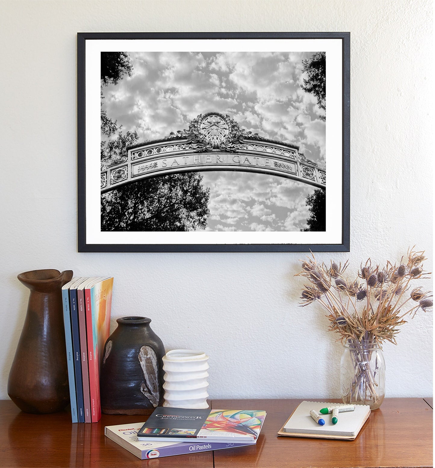 Cal Berkeley Merch with Sather Gate | Black and White UC Berkeley