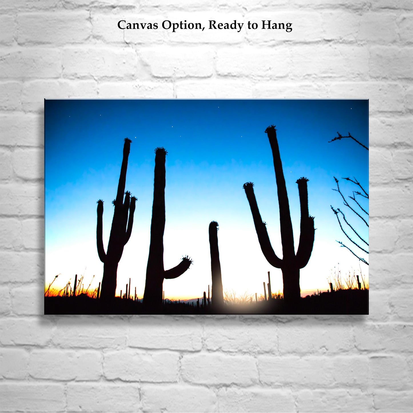 Cactus Sunset Silhouette Print – Arizona Saguaro Desert Wall Art