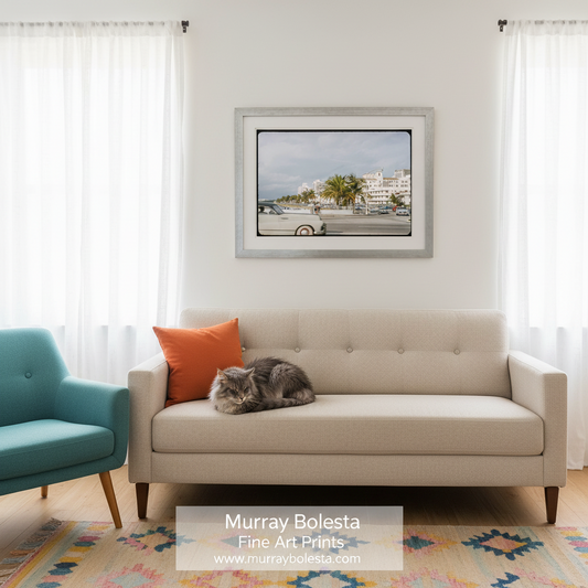 Miami Beach Vintage Photo – Eden Roc Hotel & Cadillac Print