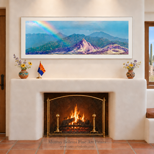 Elephant Head Peak of the Santa Rita Mountains with Rainbow, southern Arizona USA by Murray Bolesta!