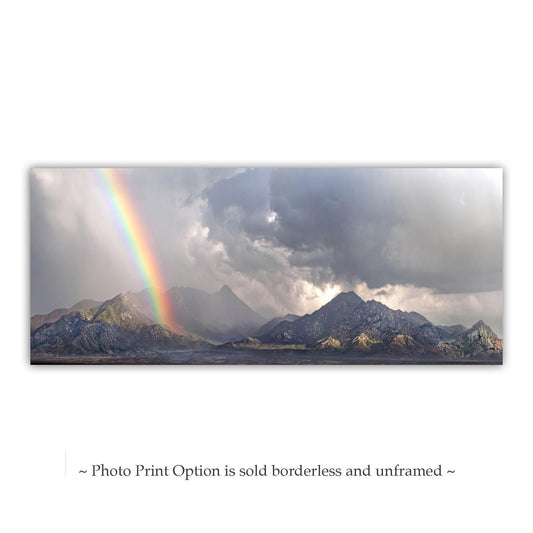 Tucson Arizona Landscape Art - Santa Rita Mountains Desert Rainbow Print