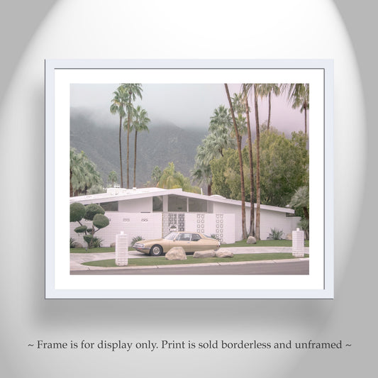 Palm Springs Midcentury Home & Vintage Maserati SM Art Print