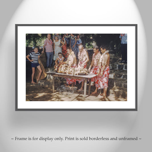 Hawaiian Luau Vintage Photography Prints Set of 2 Diptych Art