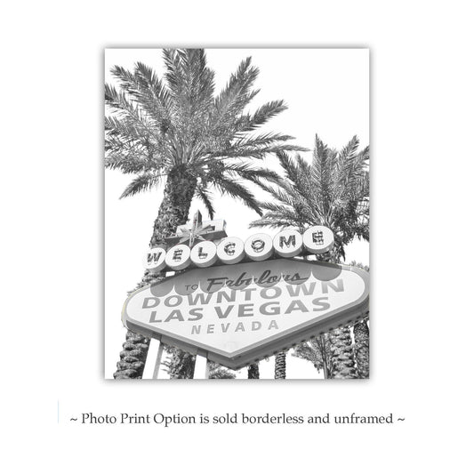 Las Vegas Neon Welcome Sign Art | Vintage Black & White Print