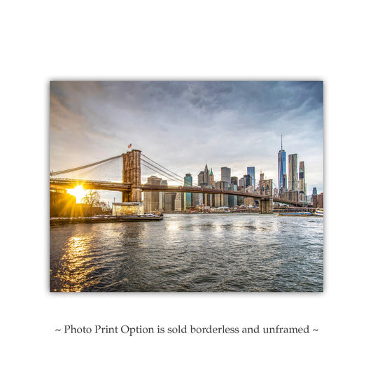 Brooklyn Bridge & Jane's Carousel NYC Art - East River Sunset Print