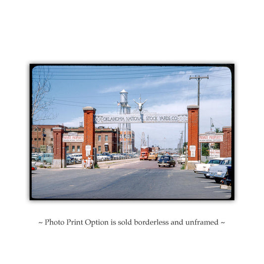 Oklahoma Stockyards Vintage Photo – Midcentury Cattle Wall Art