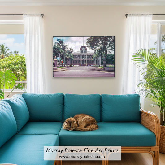 Iolani Palace Vintage Photo – Honolulu Hawaii Wall Art Print