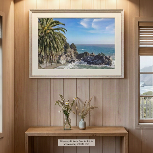 McWay Falls Big Sur Coast California waterfall beach art by Murray Bolesta