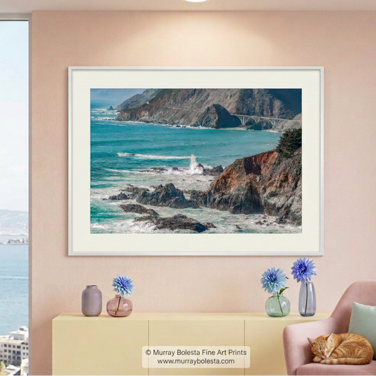Big Sur California seacoast on a big wave day, art print by Murray Bolesta!