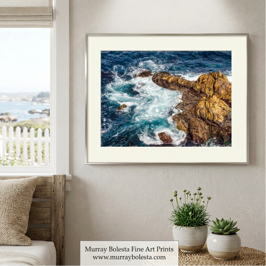 Point Lobos coastal mockup with subtler branding