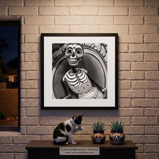My Day of the Dead Art Print in Black & White, by Murray Bolesta!