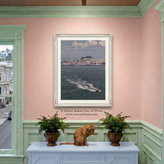 San Francisco Bay boat, art print by Murray Bolesta
