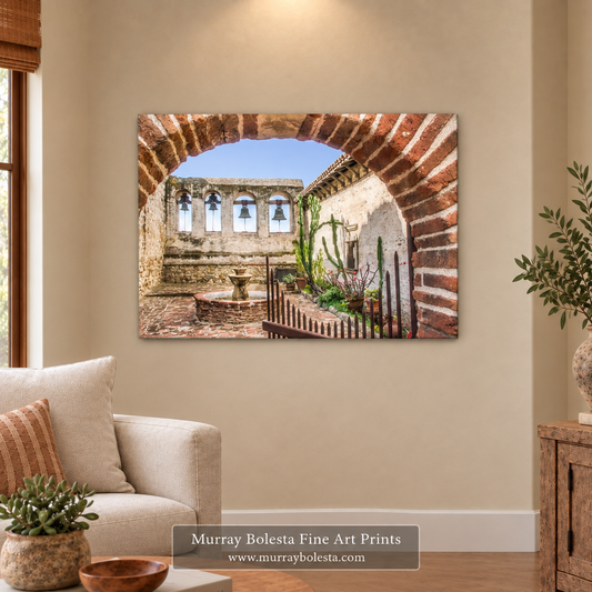 San Juan Capistrano Mission artwork by Murray Bolesta.