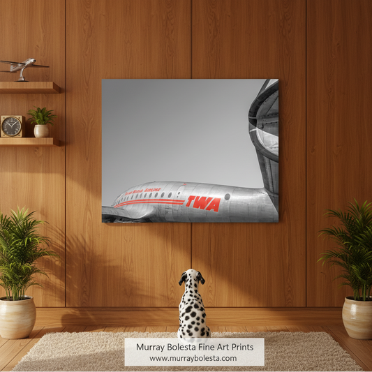 TWA Constellation Aviation Decor Vintage Propeller Airliner Gift by Murray Bolesta!