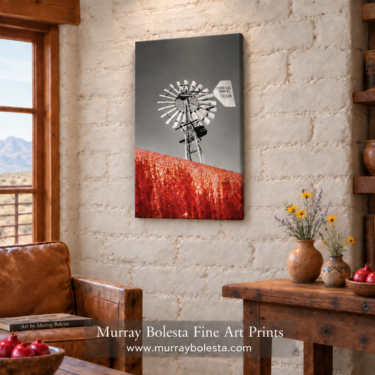 Windmill Tumacacori Mountains by Murray Bolesta