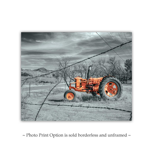 Red Tractor Ranch Art Print – Rustic Nogales Arizona Landscape