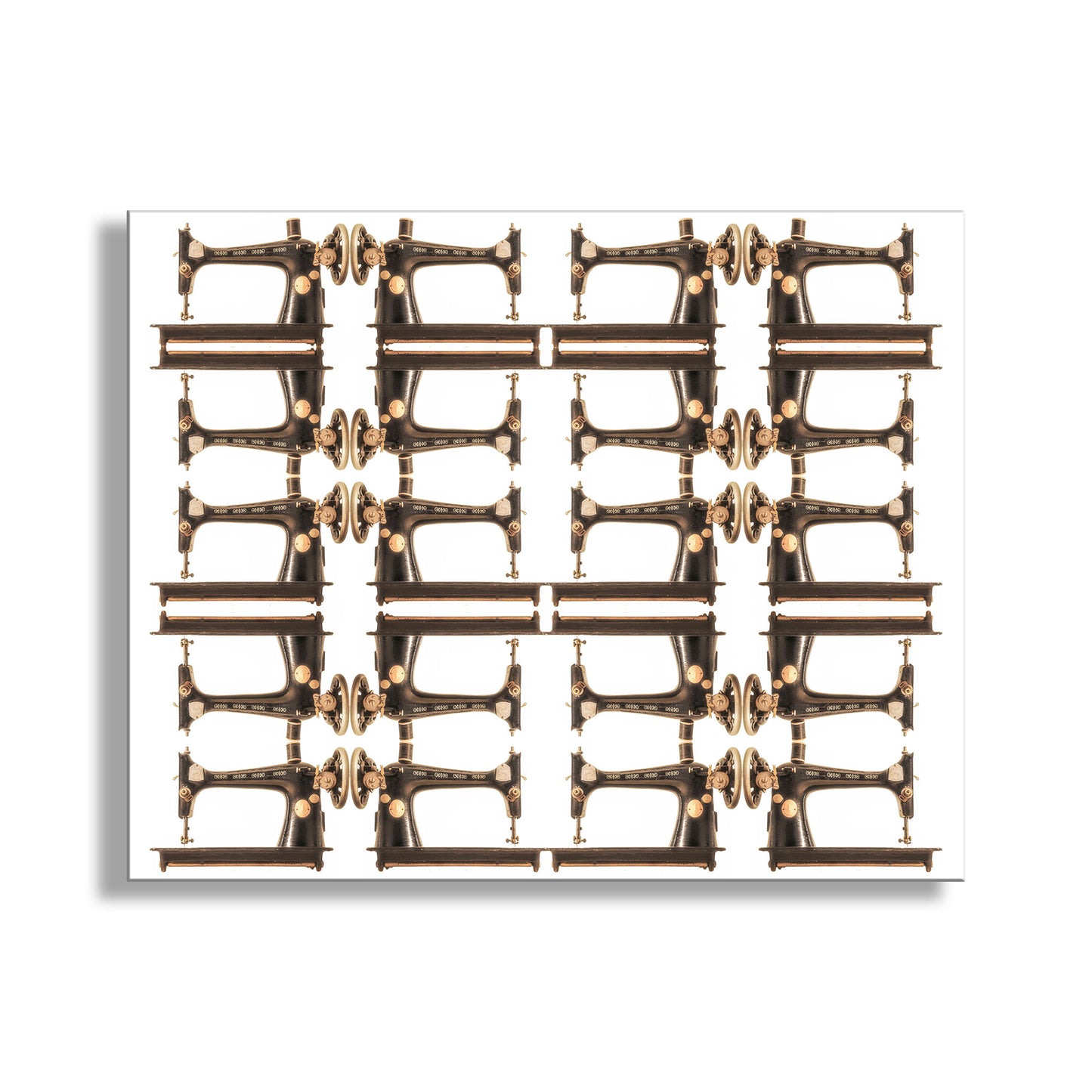 Decorative geometric pattern on a white background. Vintage Sewing Machine Photography Art Print in Abstract