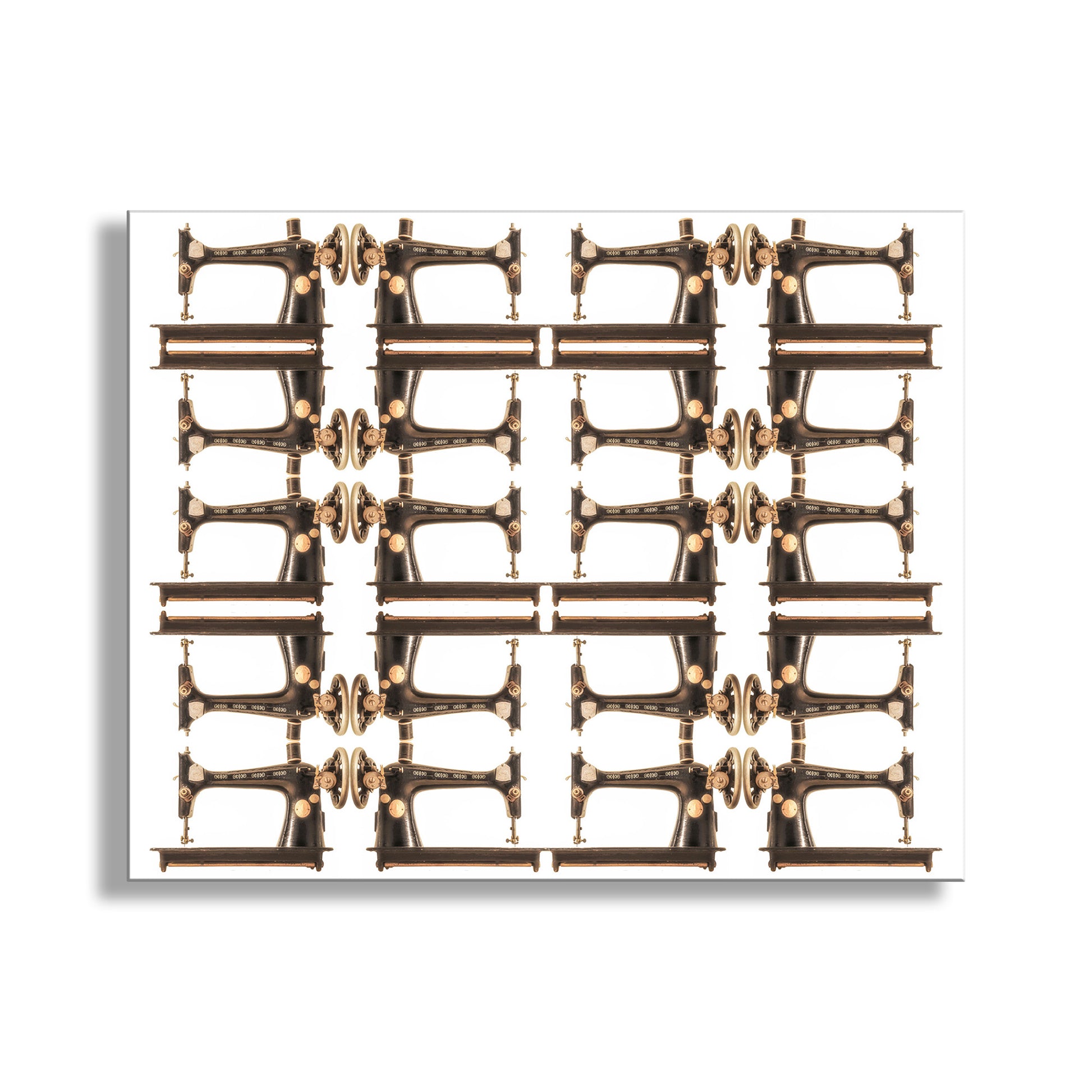 Decorative geometric pattern on a white background. Vintage Sewing Machine Photography Art Print in Abstract