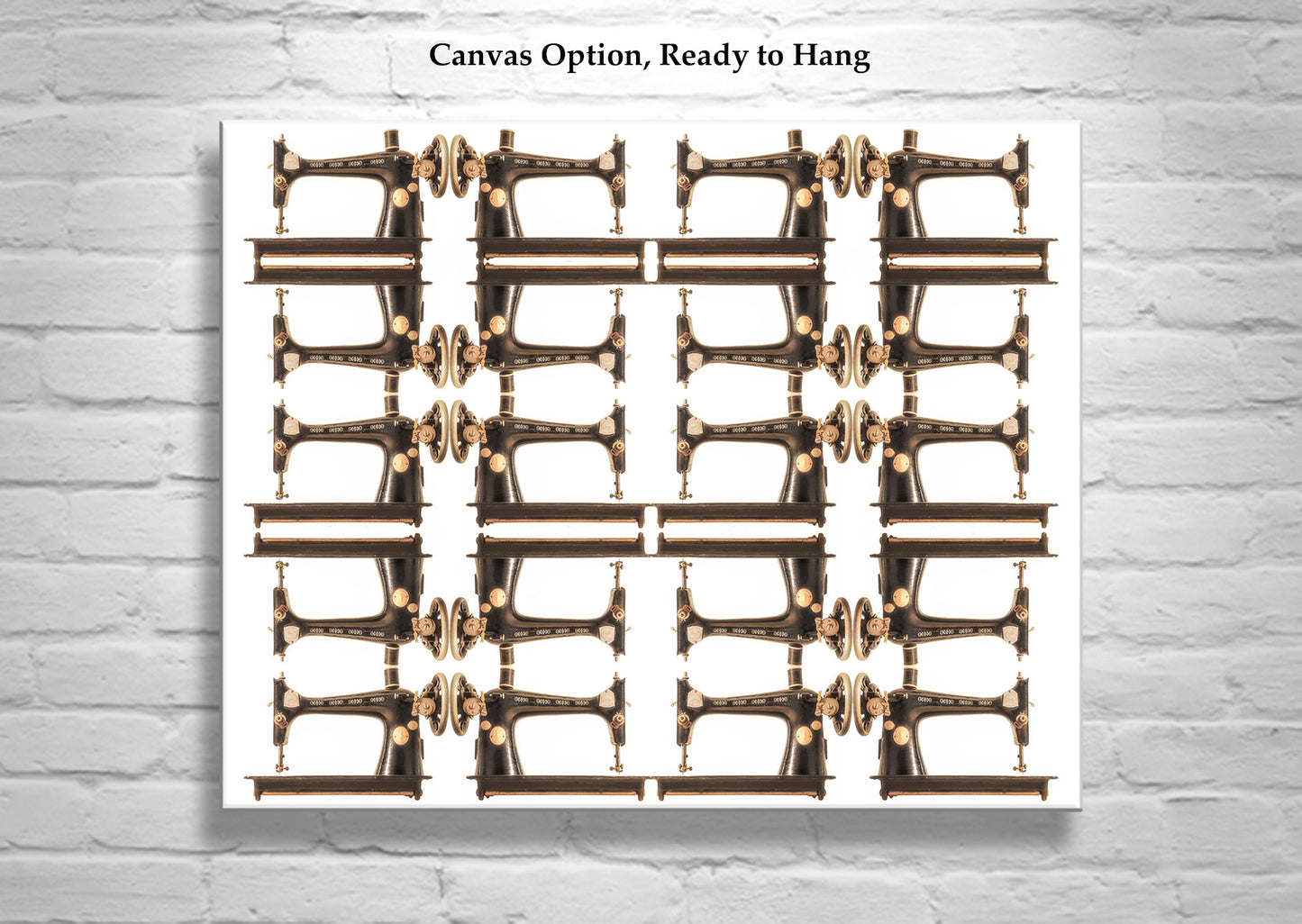 Vintage Sewing Machine Art Print in Steampunk Abstract