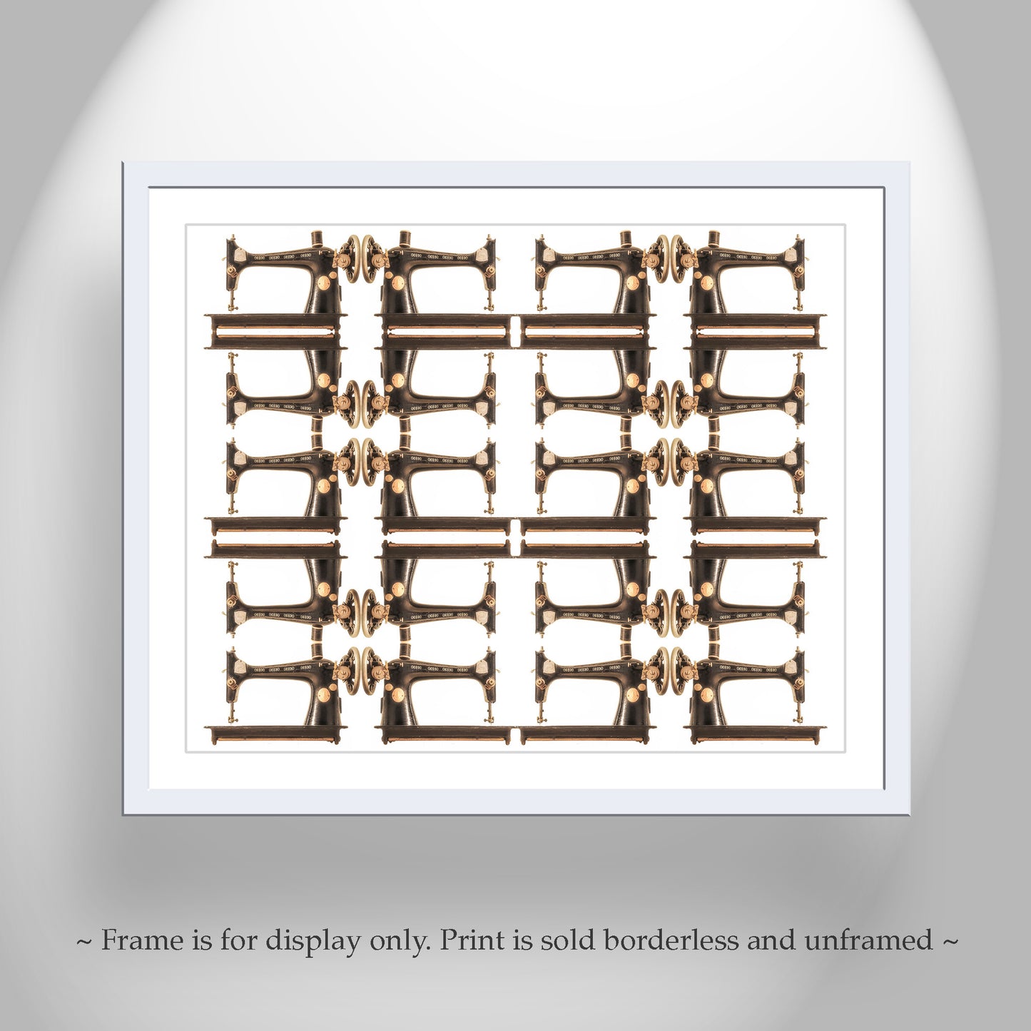 Vintage Sewing Machine Art Print in Steampunk Abstract