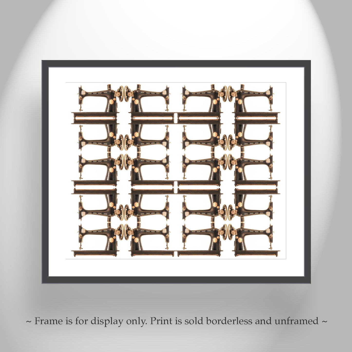 Vintage Sewing Machine Art Print in Steampunk Abstract