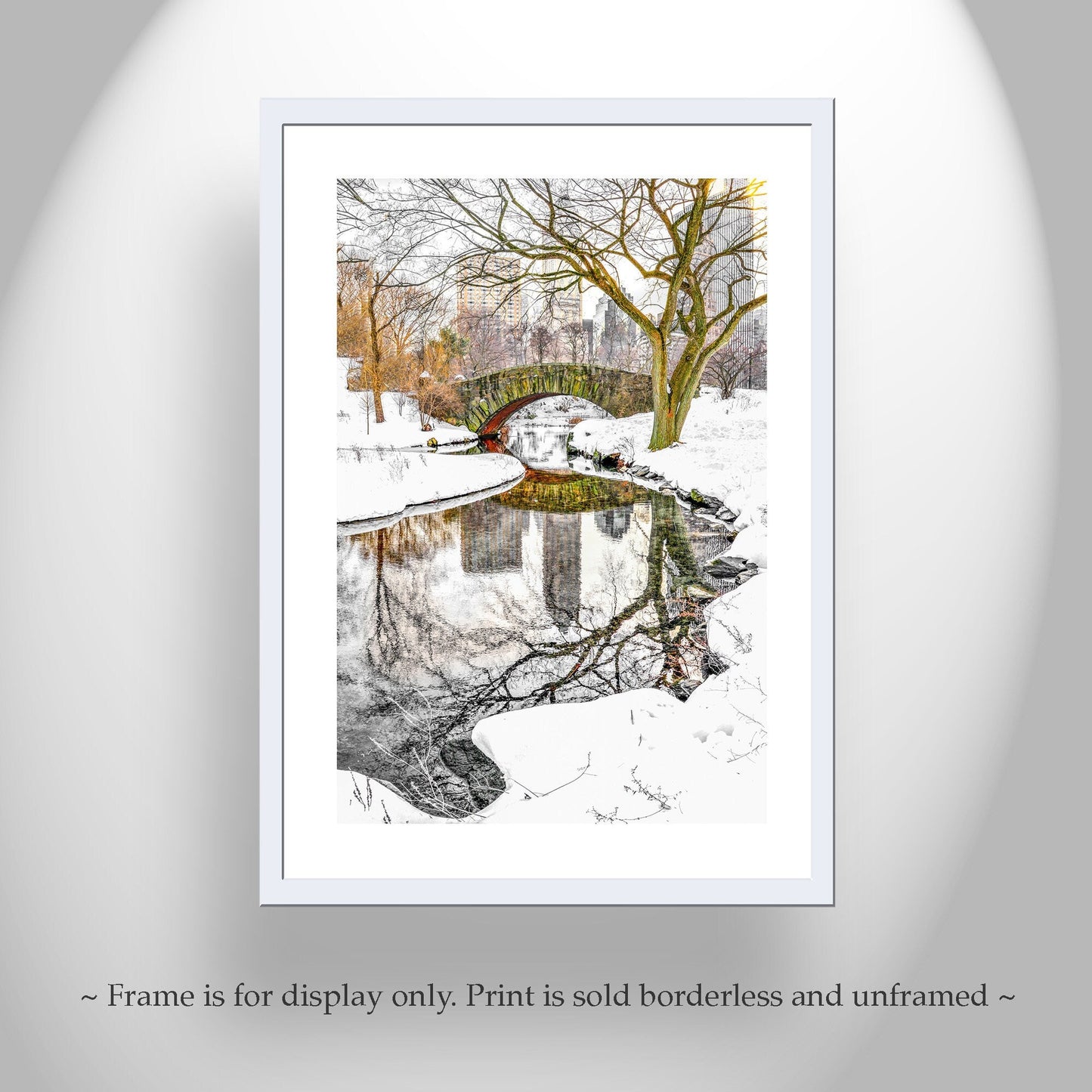 Gapstow Bridge Central Park Winter Pond | New York City Photograph