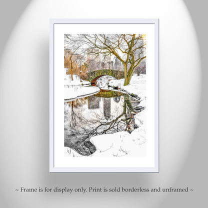 Gapstow Bridge Central Park Winter Pond | New York City Photograph