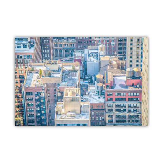 Midtown Manhattan Wall Decor with NYC Water Towers | NYC Art Gift