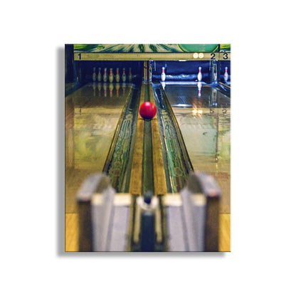 Vintage Bowling Alley Art Print | Retro Ten Pin Bowler Wall Decor