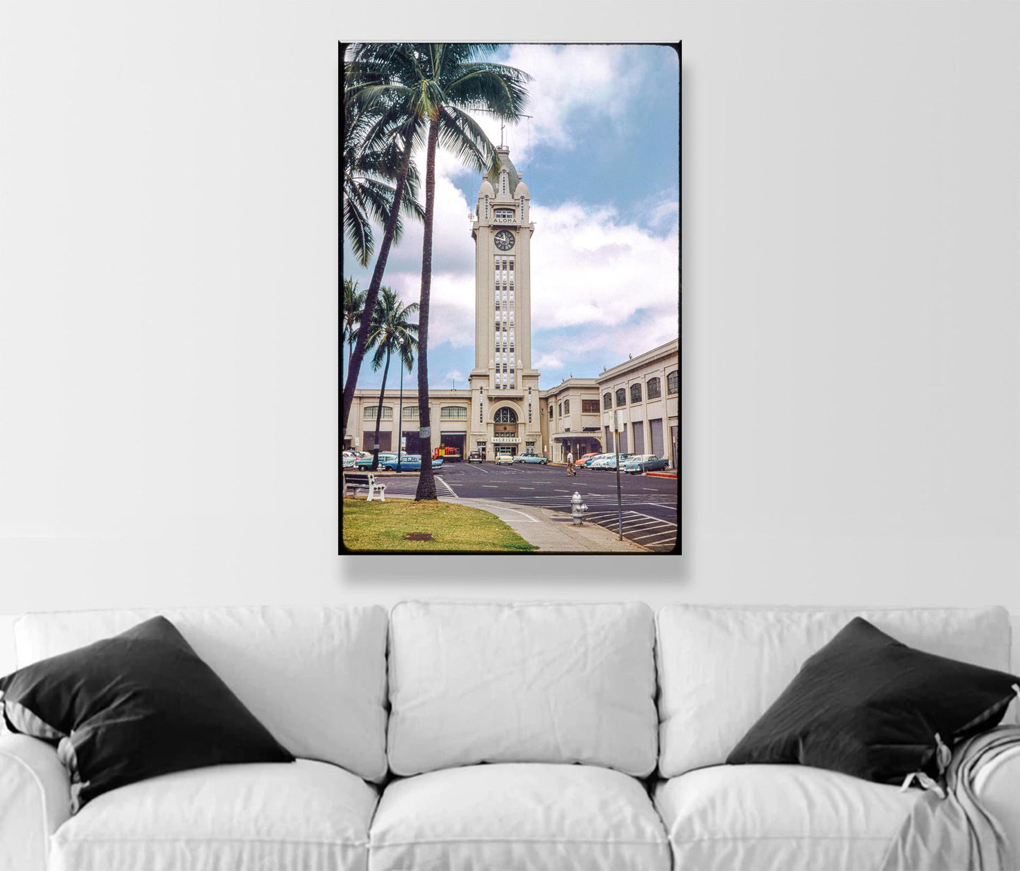 Honolulu Hawaii Vintage Photograph of Aloha Tower Lighthouse