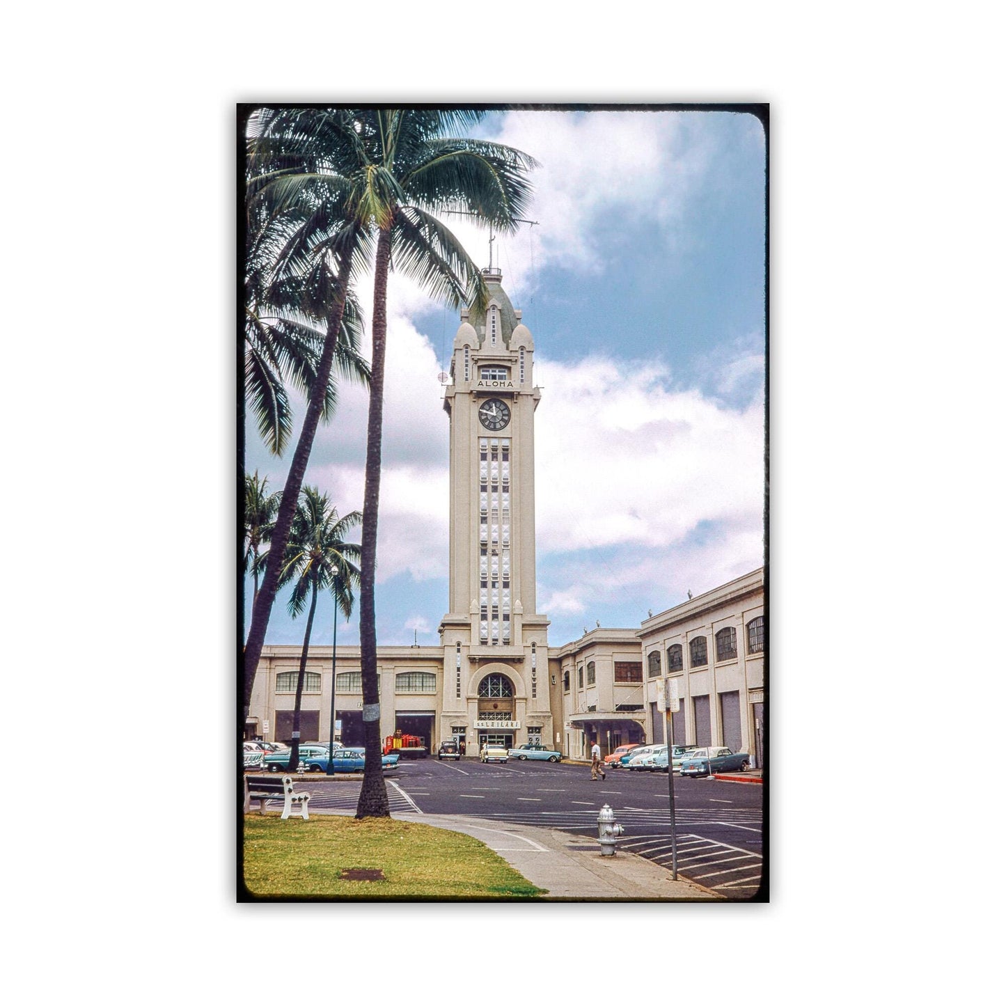 Honolulu Hawaii Vintage Photograph of Aloha Tower Lighthouse