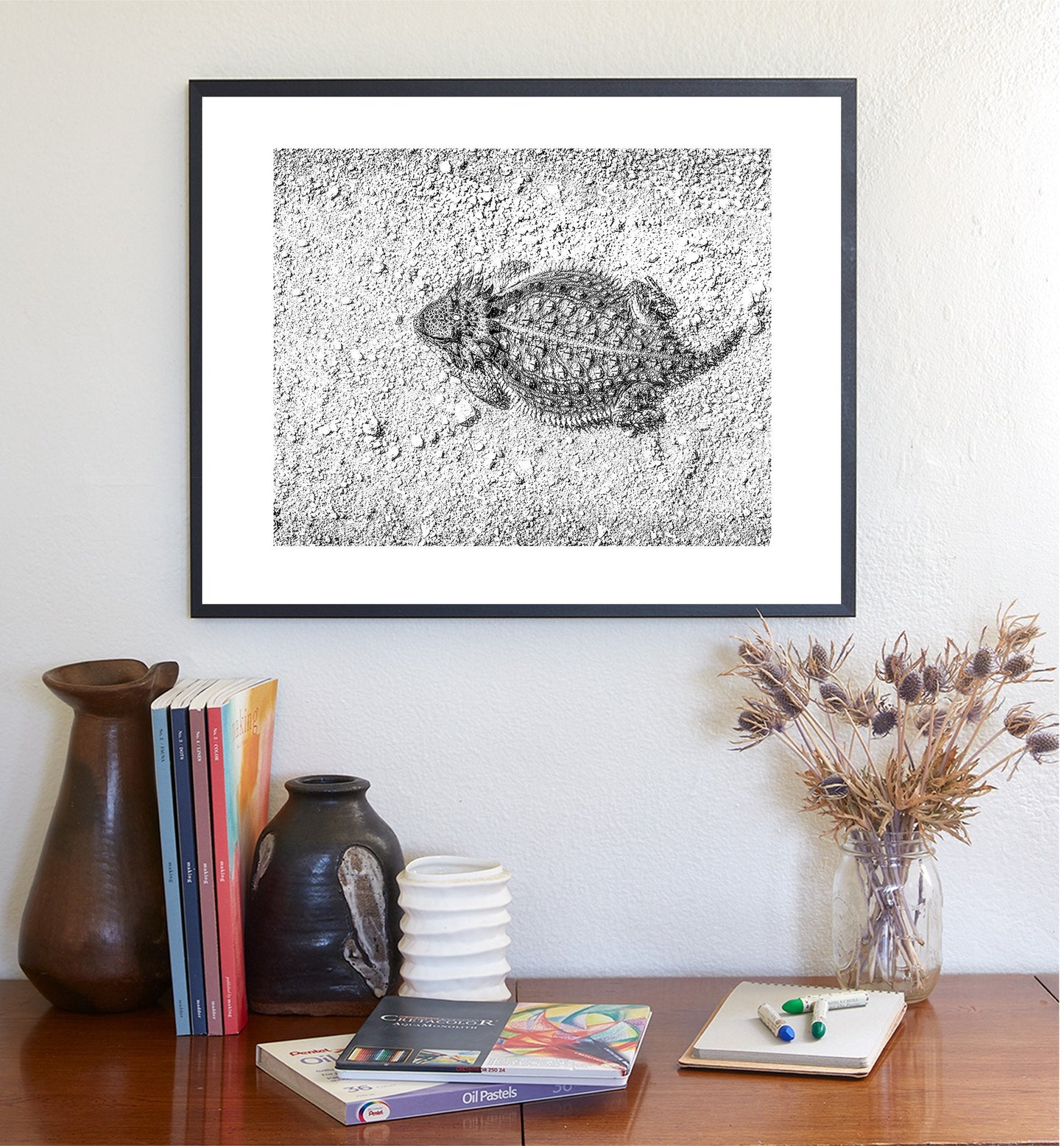Desert Horned Lizard Wall Art | Arizona Wildlife Art Print