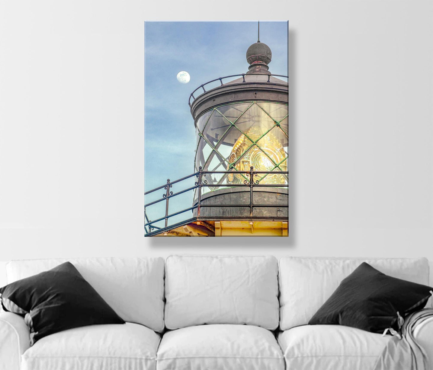 Point Cabrillo Lighthouse & Moon – Mendocino Coast Painterly Art