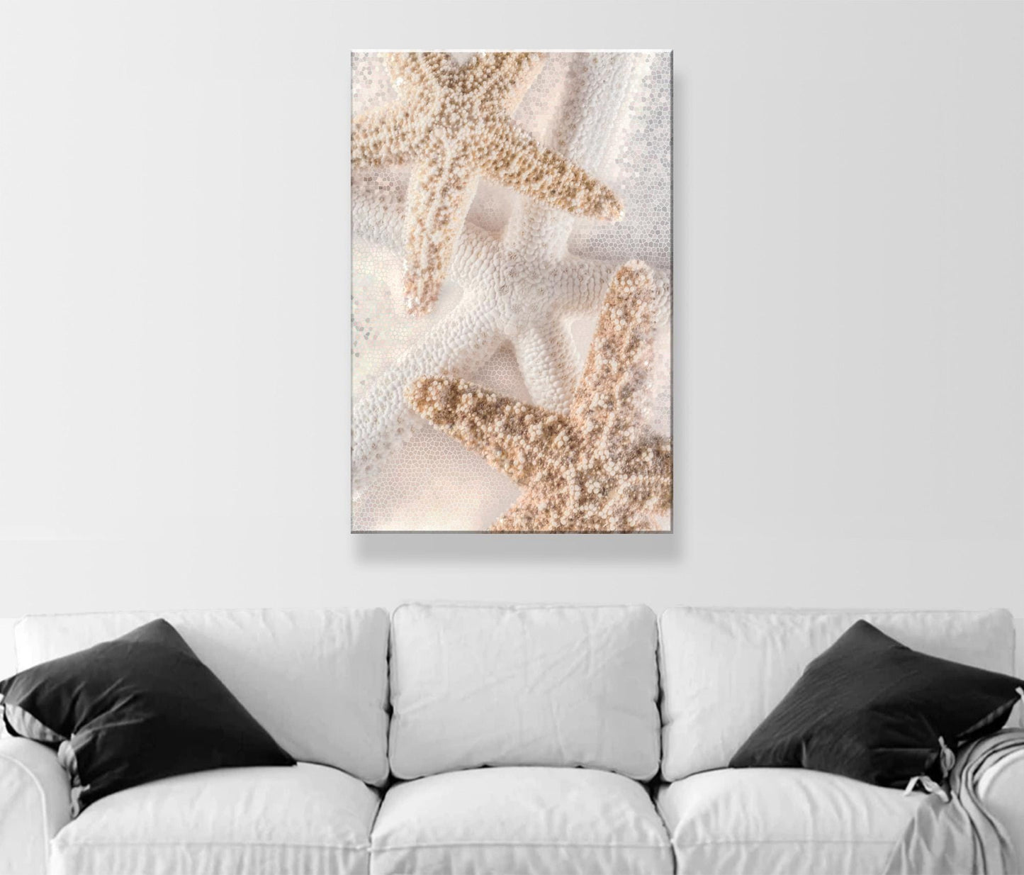 Starfish Seashells Bathroom Wall Art as Gift for Home