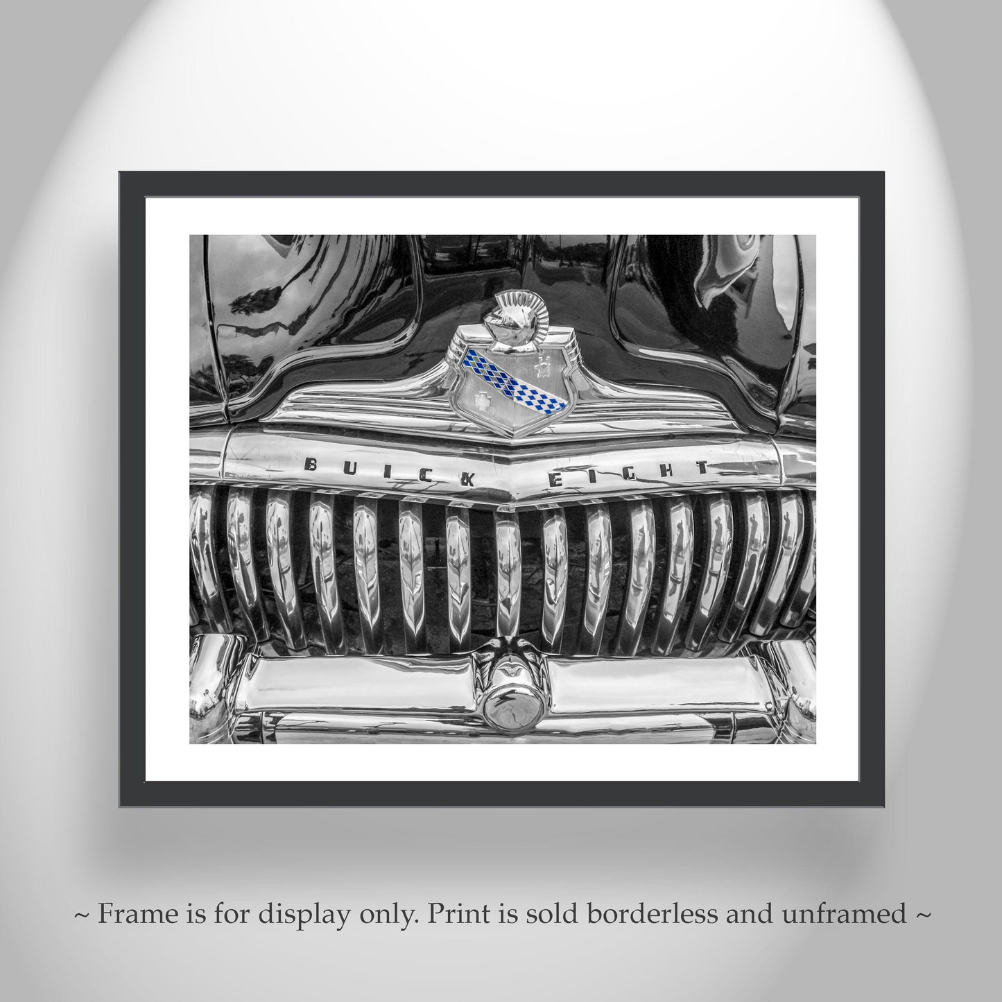 Buick Roadmaster Black & White Car Photo Wall Art for Home or Garage