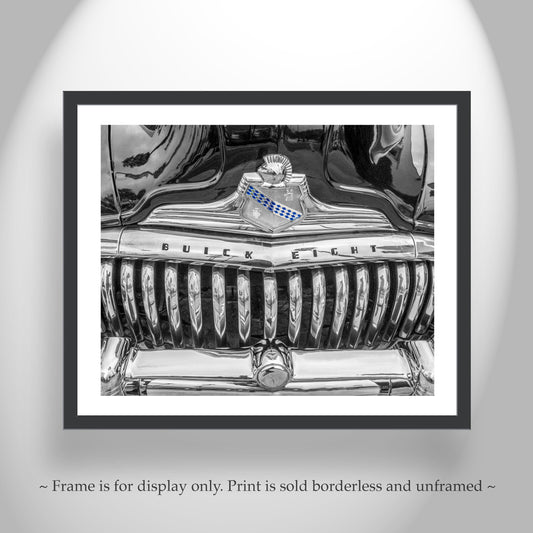 Buick Roadmaster Black & White Car Photo Wall Art for Home or Garage