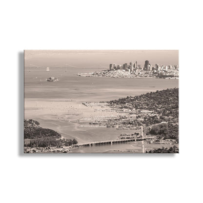 Sausalito Marin County California Canvas Print with Alcatraz Island