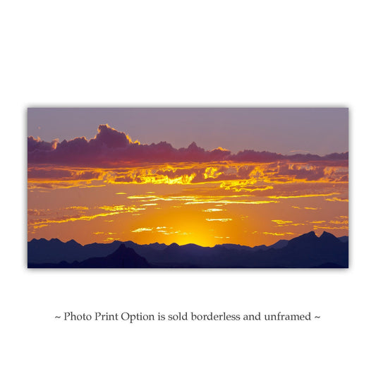 Desert Sunset Panoramic Canvas Print | Tucson Arizona Landscape Art