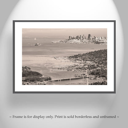 Sausalito Marin County California Canvas Print with Alcatraz Island