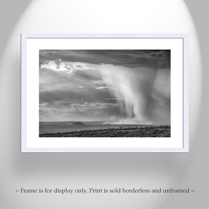 Southwestern Monsoon Rain Storm Wall Art – Arizona Black & White Art