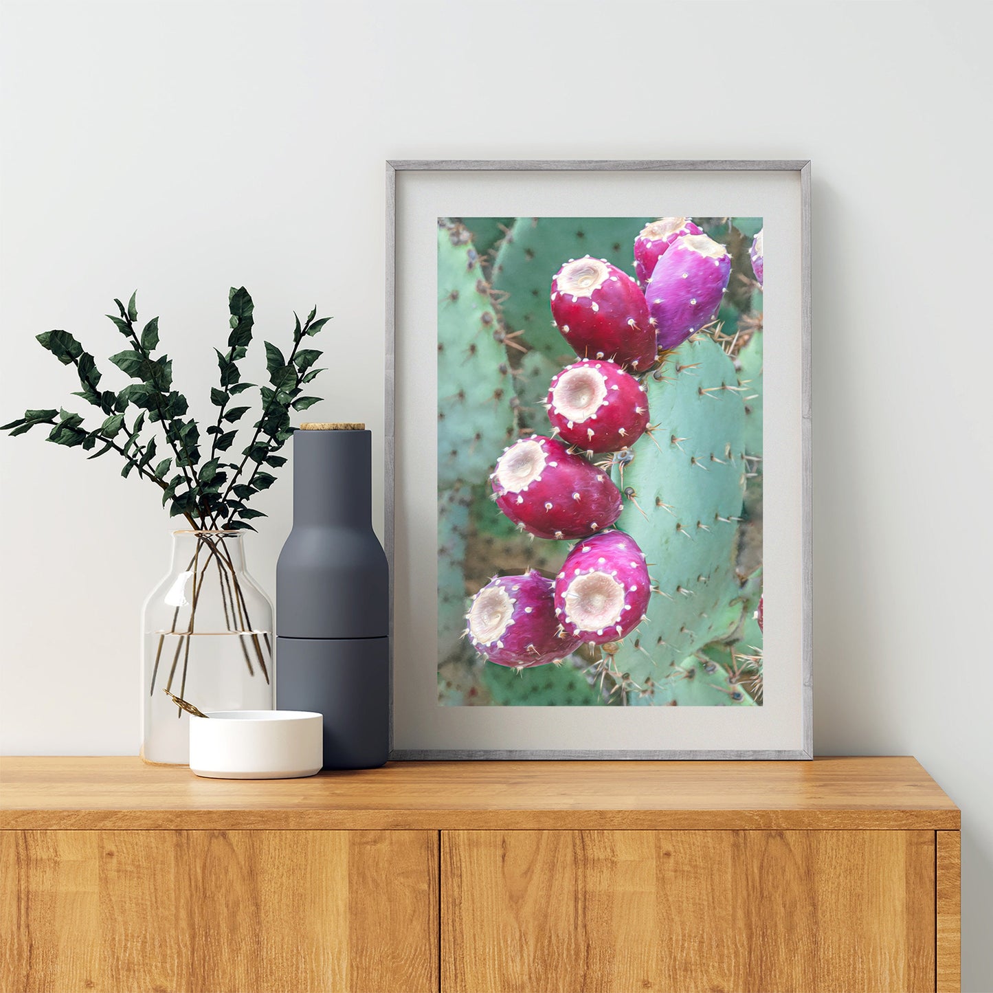 Southwestern Cactus Wall Art – Santa Rita Prickly Pear Print