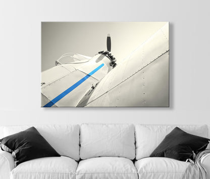 Vintage Airplane Artwork with Crop Duster | Aviation Wall Decor