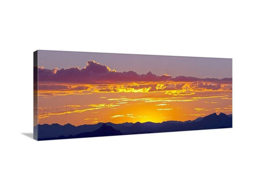 Desert Sunset Panoramic Canvas Print | Tucson Arizona Landscape Art