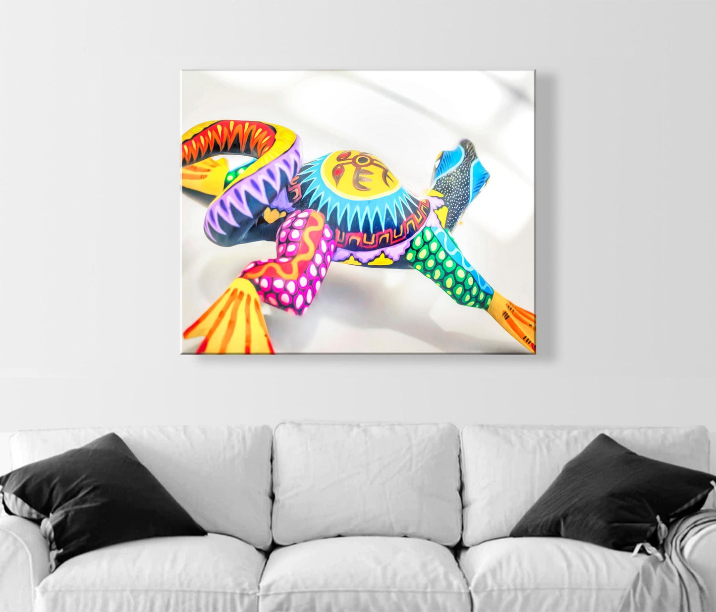 Colorful Alebrijes Lizard Wall Art – Oaxacan Mexican Folk Decor