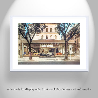 Alfa Romeo Vintage Car Art Print for Wall Decor | Italy Car Showroom