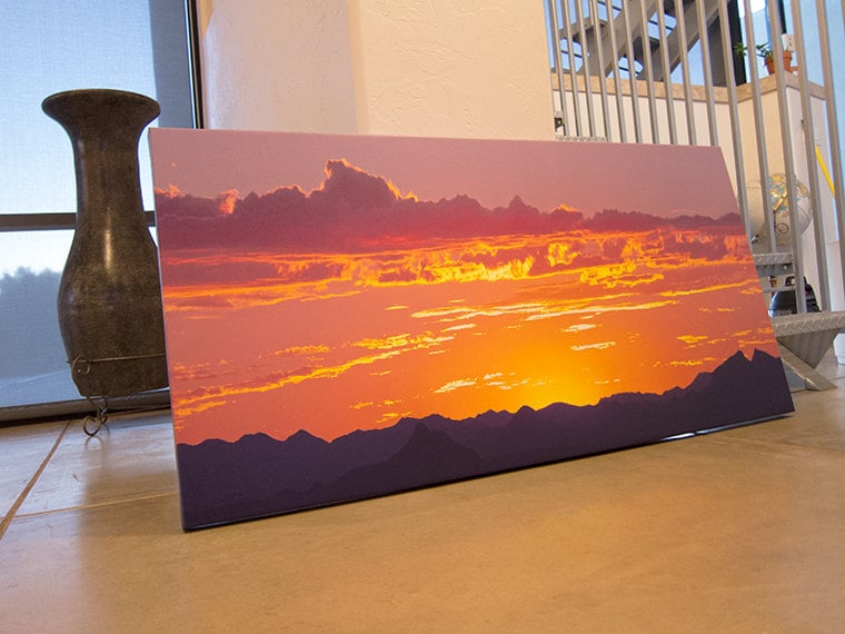 Desert Sunset Panoramic Canvas Print | Tucson Arizona Landscape Art