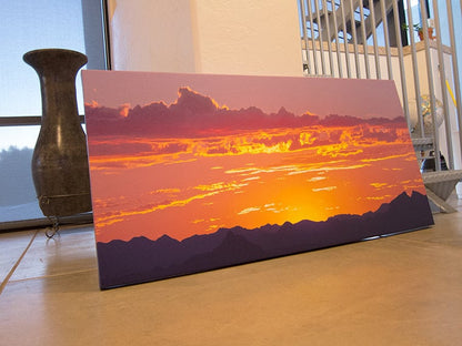 Desert Sunset Panoramic Canvas Print | Tucson Arizona Landscape Art
